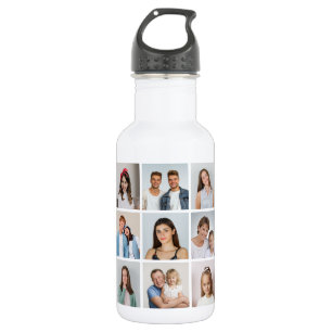 Create Your Own 9 Photo Collage 532 Ml Water Bottle