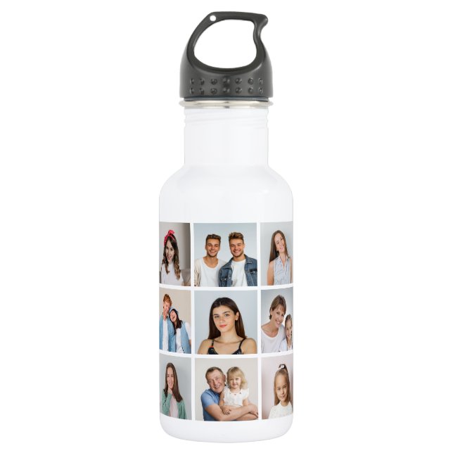 Create Your Own 9 Photo Collage 532 Ml Water Bottle (Front)