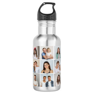 Create Your Own 9 Photo Collage 532 Ml Water Bottle