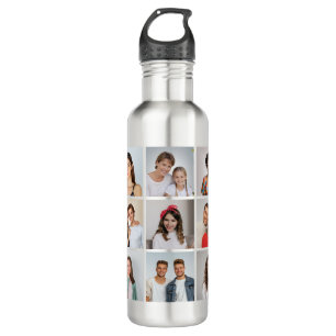 Create Your Own 9 Photo Collage 710 Ml Water Bottle
