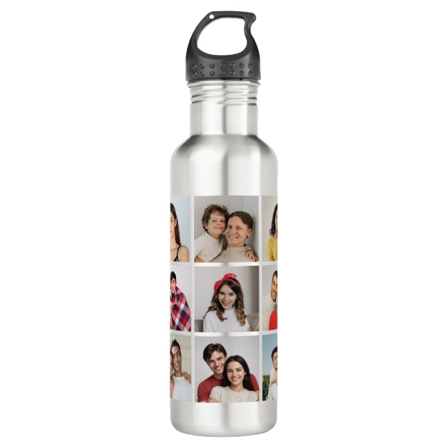 Create Your Own 9 Photo Collage 710 Ml Water Bottle (Front)