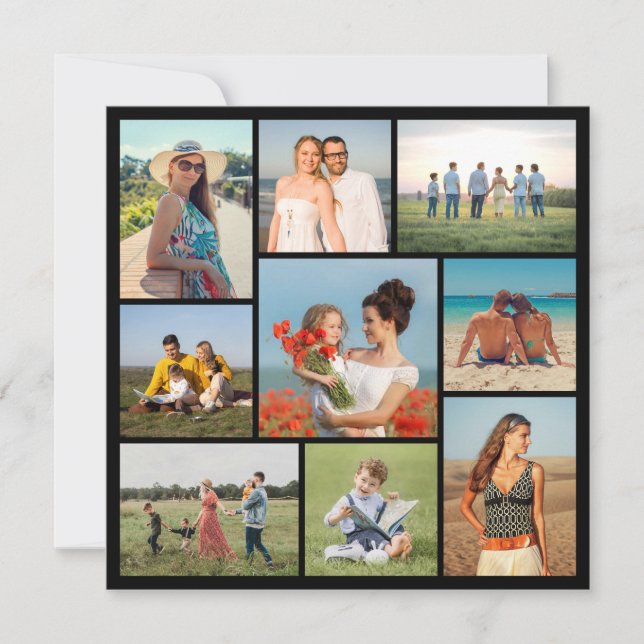 Create Your Own 9 Photo Collage Card (Front)