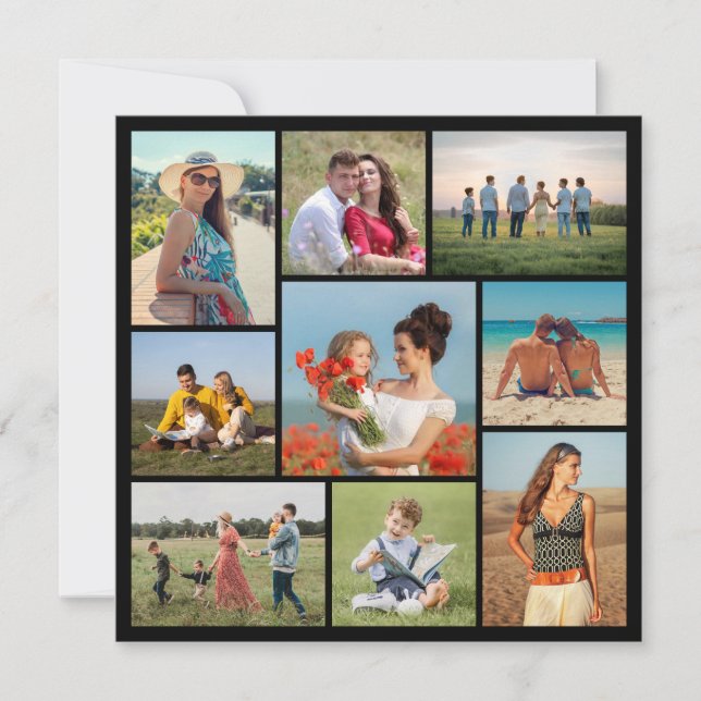 Create Your Own 9 Photo Collage Card (Front)