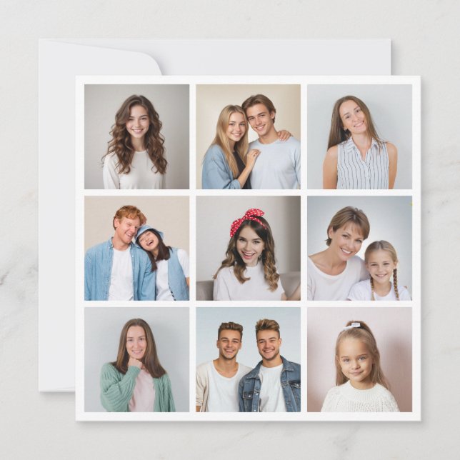 Create Your Own 9 Photo Collage Card (Front)