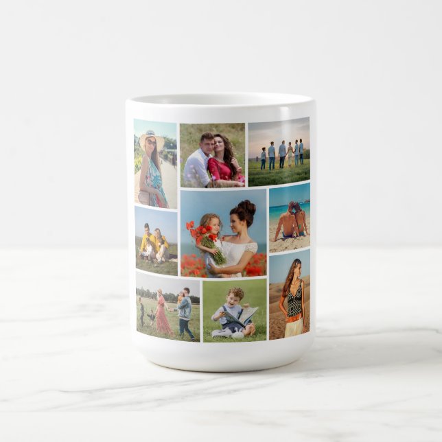 Create Your Own 9 Photo Collage Coffee Mug (Center)