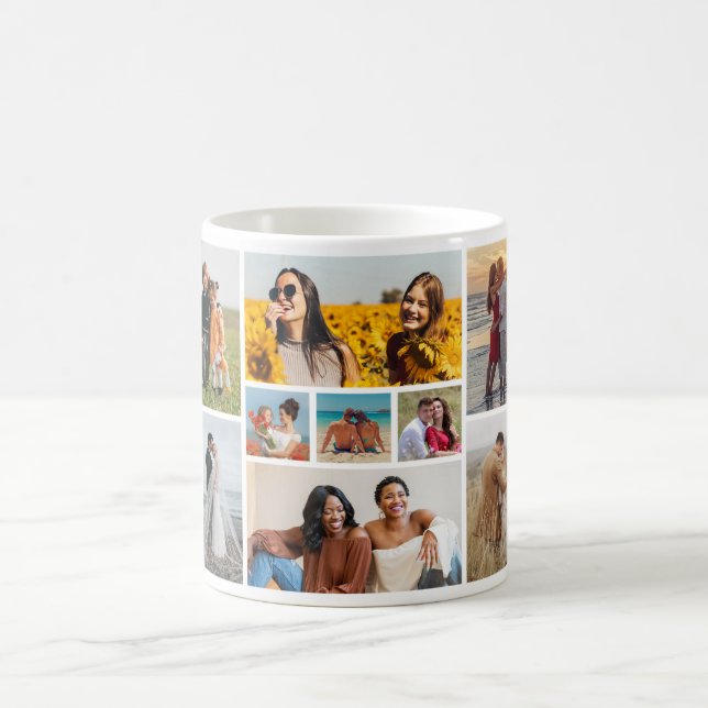 Create Your Own 9 Photo Collage Coffee Mug (Center)