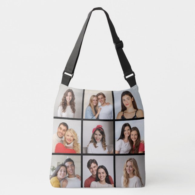 Create Your Own 9 Photo Collage Crossbody Bag (Front)