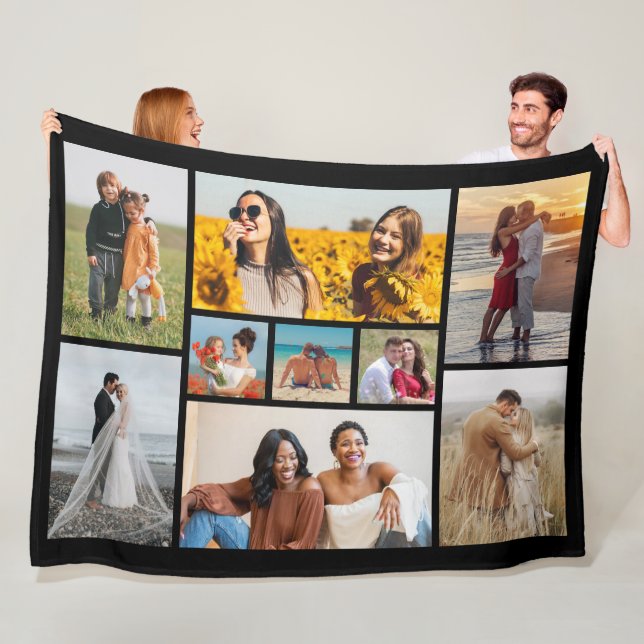Create Your Own 9 Photo Collage Fleece Blanket (In Situ)