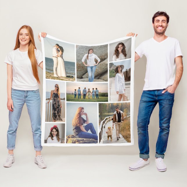 Create Your Own 9 Photo Collage Fleece Blanket (In Situ)