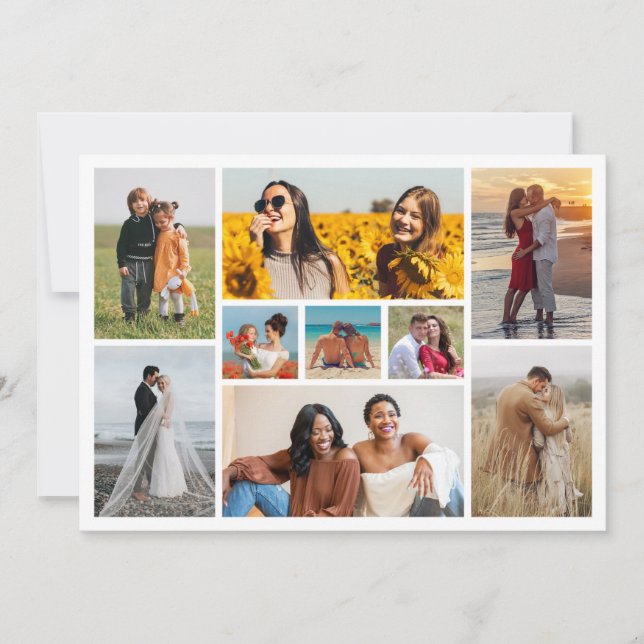Create Your Own 9 Photo Collage Greeting Card (Front)