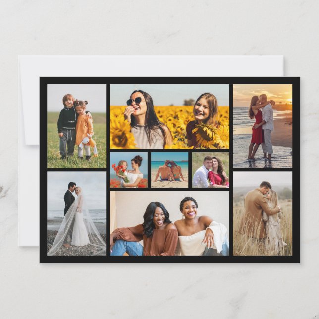 Create Your Own 9 Photo Collage Greeting Card (Front)