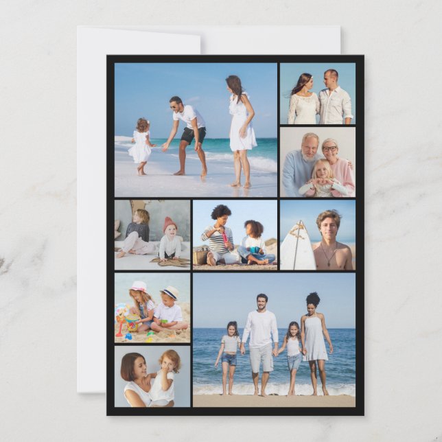 Create Your Own 9 Photo Collage Greeting Card (Front)