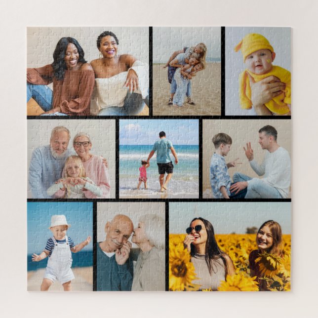 Create Your Own 9 Photo Collage Jigsaw Puzzle (Vertical)
