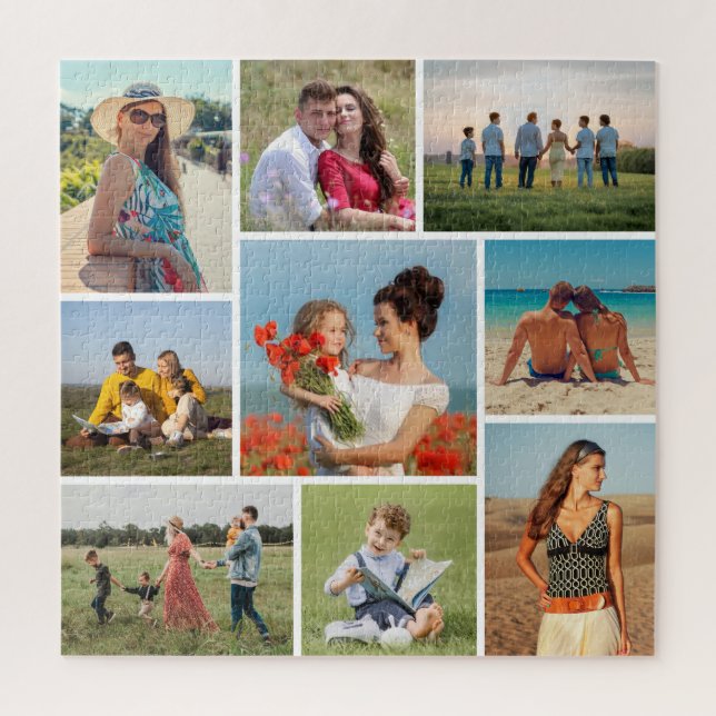 Create Your Own 9 Photo Collage Jigsaw Puzzle (Vertical)