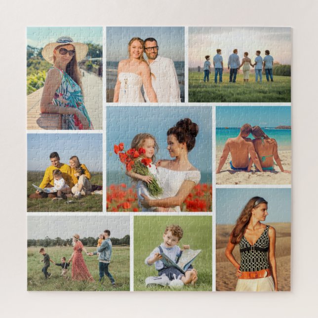 Create Your Own 9 Photo Collage Jigsaw Puzzle (Vertical)