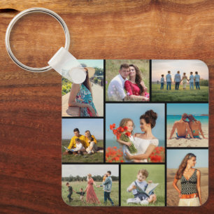 Create Your Own 9 Photo Collage Key Ring