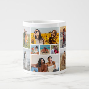 Create Your Own 9 Photo Collage Large Coffee Mug