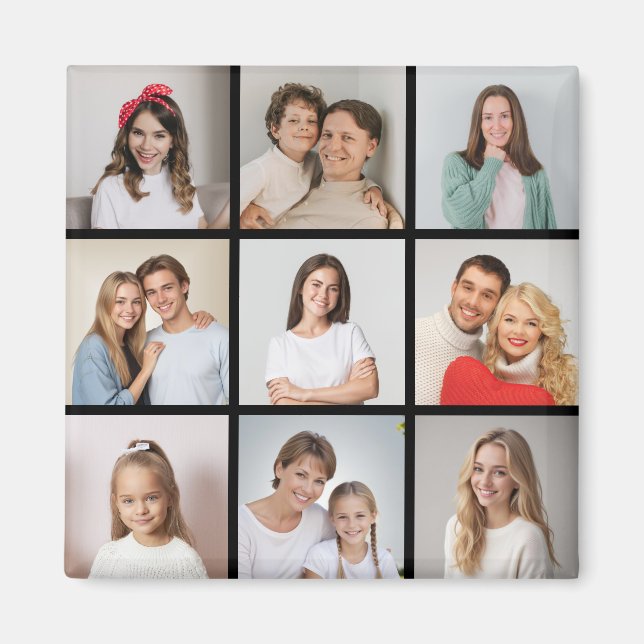 Create Your Own 9 Photo Collage Magnet (Front)