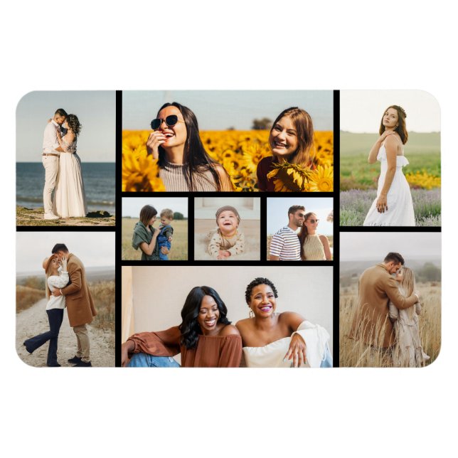 Create Your Own 9 Photo Collage Magnet (Horizontal)