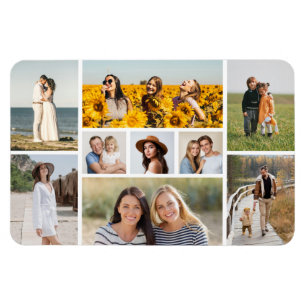 Create Your Own 9 Photo Collage Magnet