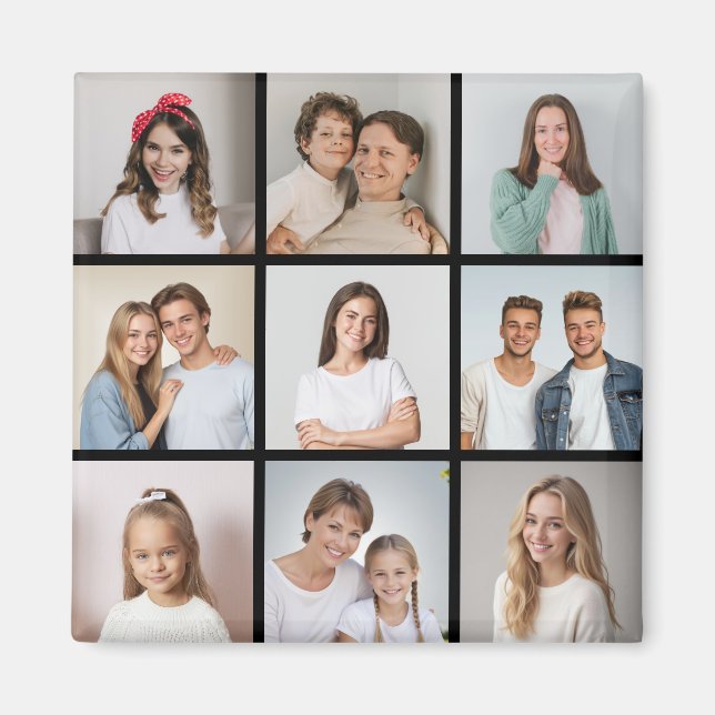 Create Your Own 9 Photo Collage Magnet (Front)