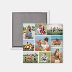 Create Your Own 9 Photo Collage Magnet