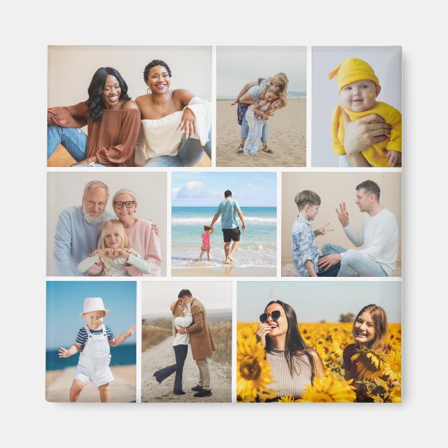 Create Your Own 9 Photo Collage Magnet (Front)