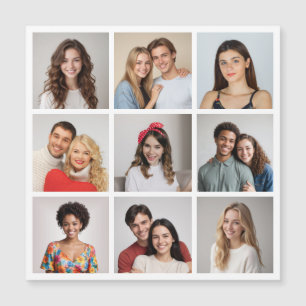Create Your Own 9 Photo Collage Magnetic Card