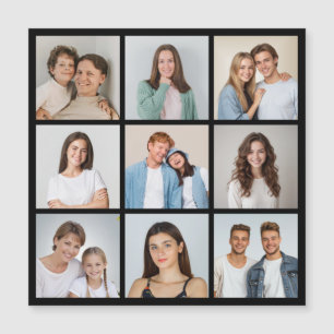 Create Your Own 9 Photo Collage Magnetic Card