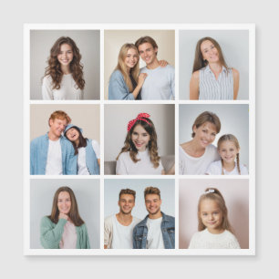Create Your Own 9 Photo Collage Magnetic Card