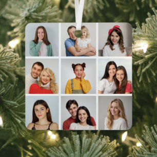 Create Your Own 9 Photo Collage Metal Tree Decoration