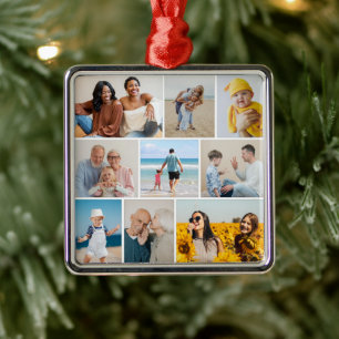 Create Your Own 9 Photo Collage Metal Tree Decoration