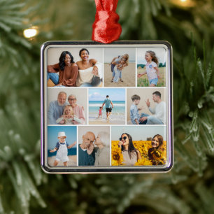 Create Your Own 9 Photo Collage Metal Tree Decoration