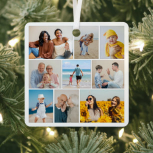 Create Your Own 9 Photo Collage Metal Tree Decoration