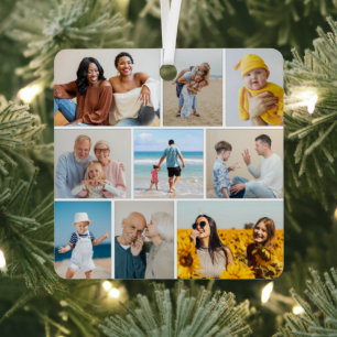 Create Your Own 9 Photo Collage Metal Tree Decoration