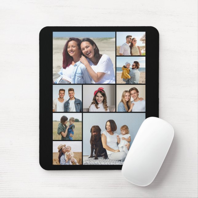 Create Your Own 9 Photo Collage Mouse Mat (With Mouse)