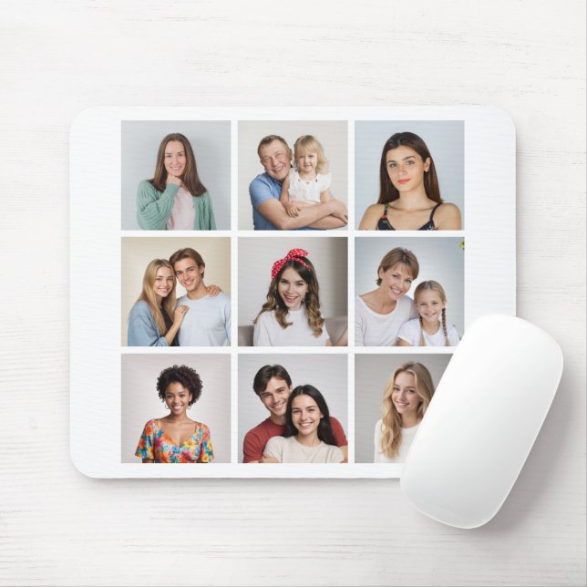 Create Your Own 9 Photo Collage Mouse Mat (With Mouse)