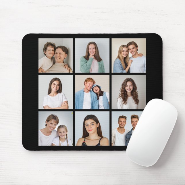 Create Your Own 9 Photo Collage Mouse Mat (With Mouse)