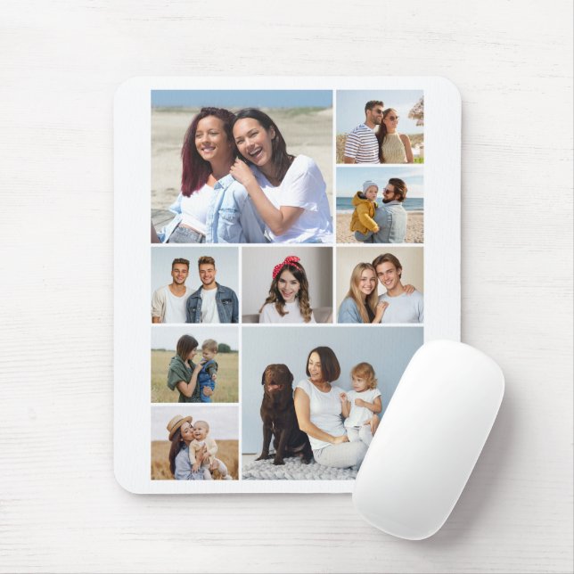 Create Your Own 9 Photo Collage Mouse Mat (With Mouse)