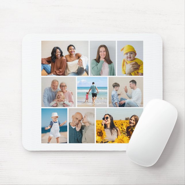 Create Your Own 9 Photo Collage Mouse Mat (With Mouse)