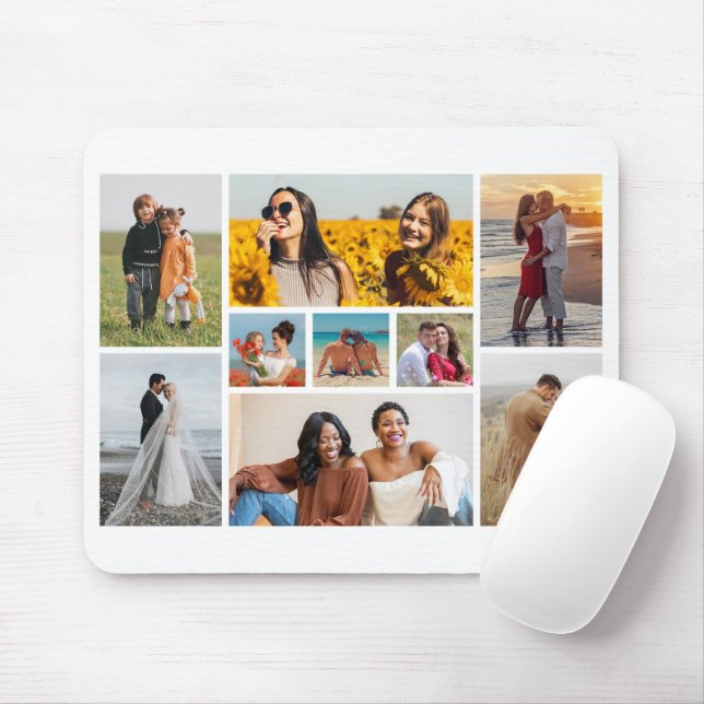 Create Your Own 9 Photo Collage Mouse Mat (With Mouse)