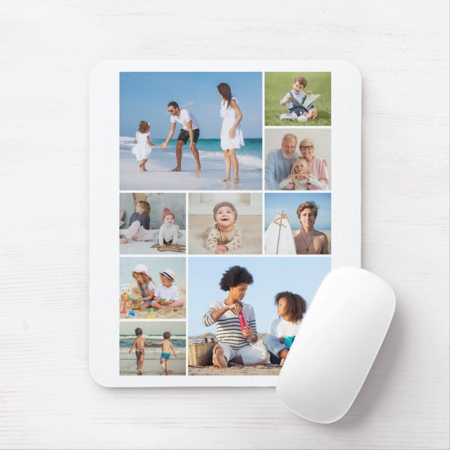 Create Your Own 9 Photo Collage Mouse Mat (With Mouse)
