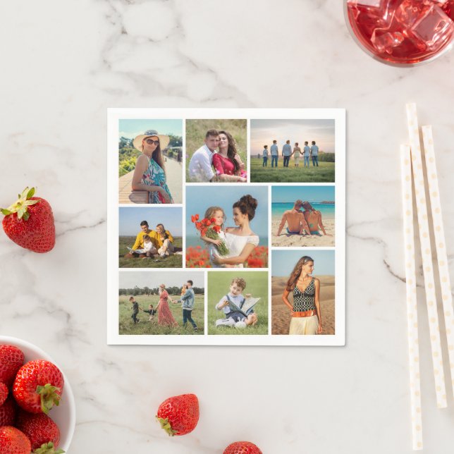 Create Your Own 9 Photo Collage Napkin (Insitu)