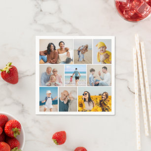 Create Your Own 9 Photo Collage Napkin