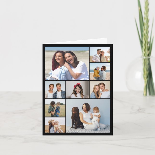 Create Your Own 9 Photo Collage  Note Card (Front)