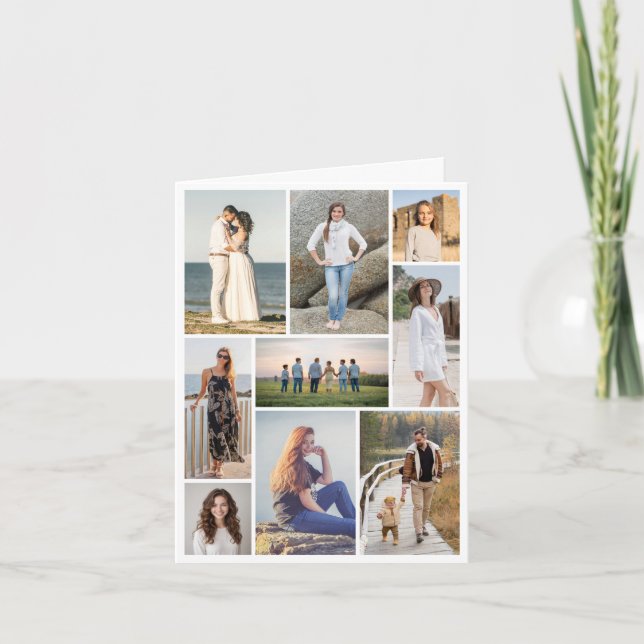 Create Your Own 9 Photo Collage Note Card (Front)