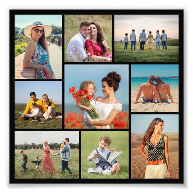 Create Your Own 9 Photo Collage Photo Enlargement (Front)