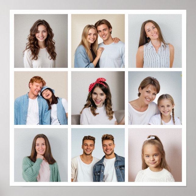 Create Your Own 9 Photo Collage Poster (Front)