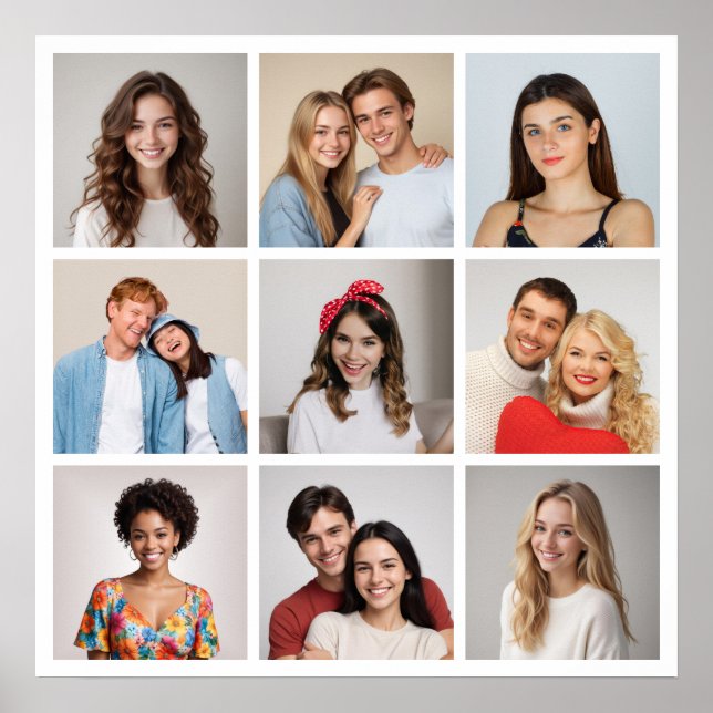 Create Your Own 9 Photo Collage Poster (Front)