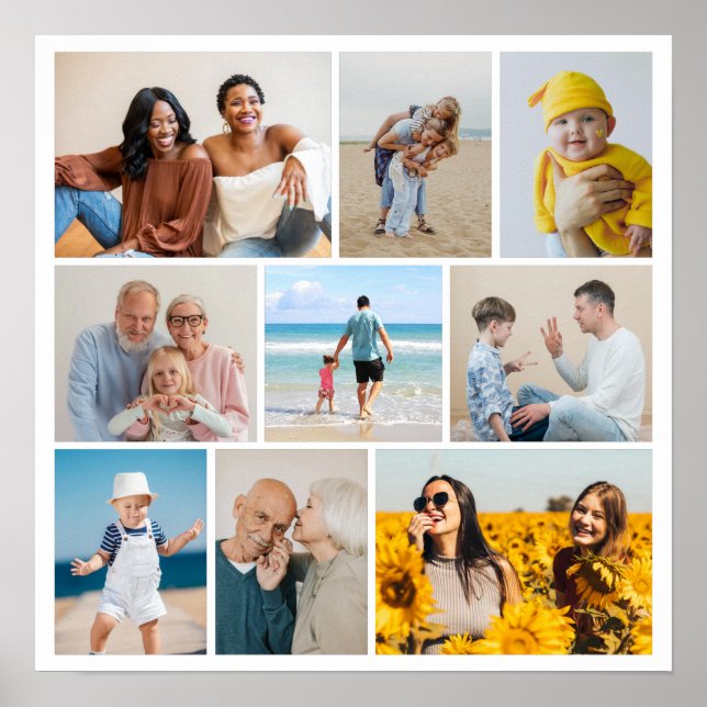 Create Your Own 9 Photo Collage Poster (Front)